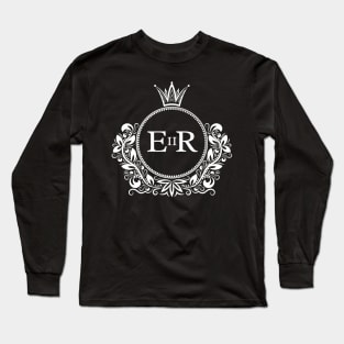Queen Elizabeth II Royal Cypher in Vintage Frame Long Sleeve T-Shirt